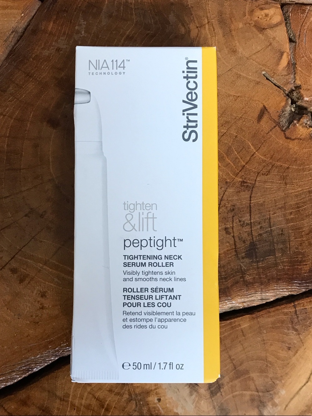 StriVectin Tighten & Lift Peptight Neck Serum Roller — White & Yellow